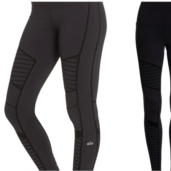 ALO yoga Flocked High-Waist Moto Leggings - Picture 9 of 12